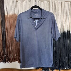 Blue and white patterned Walter Hagen short sleeve polo; excellent condition